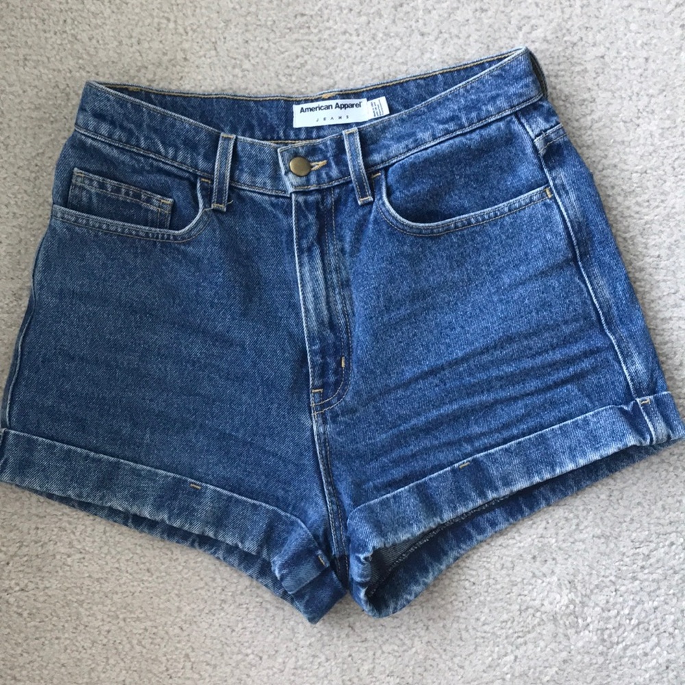 Dark blue denim Mom shorts